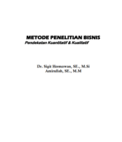 Metode Penelitian Bisnis Pendekatan Kuantitatif & Kualitatif